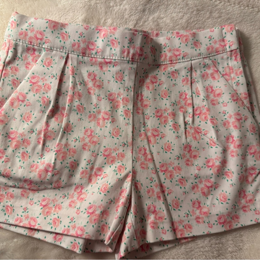 Janie and Jack Pink Floral High Waist Shorts